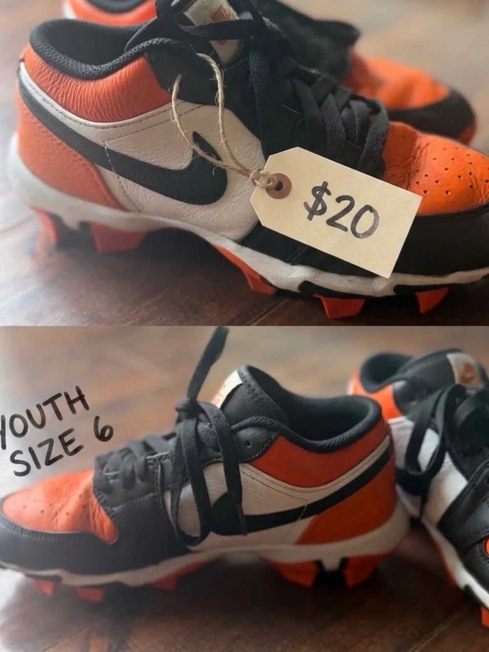 Nike Kids Orange Black White Soccer Cleats